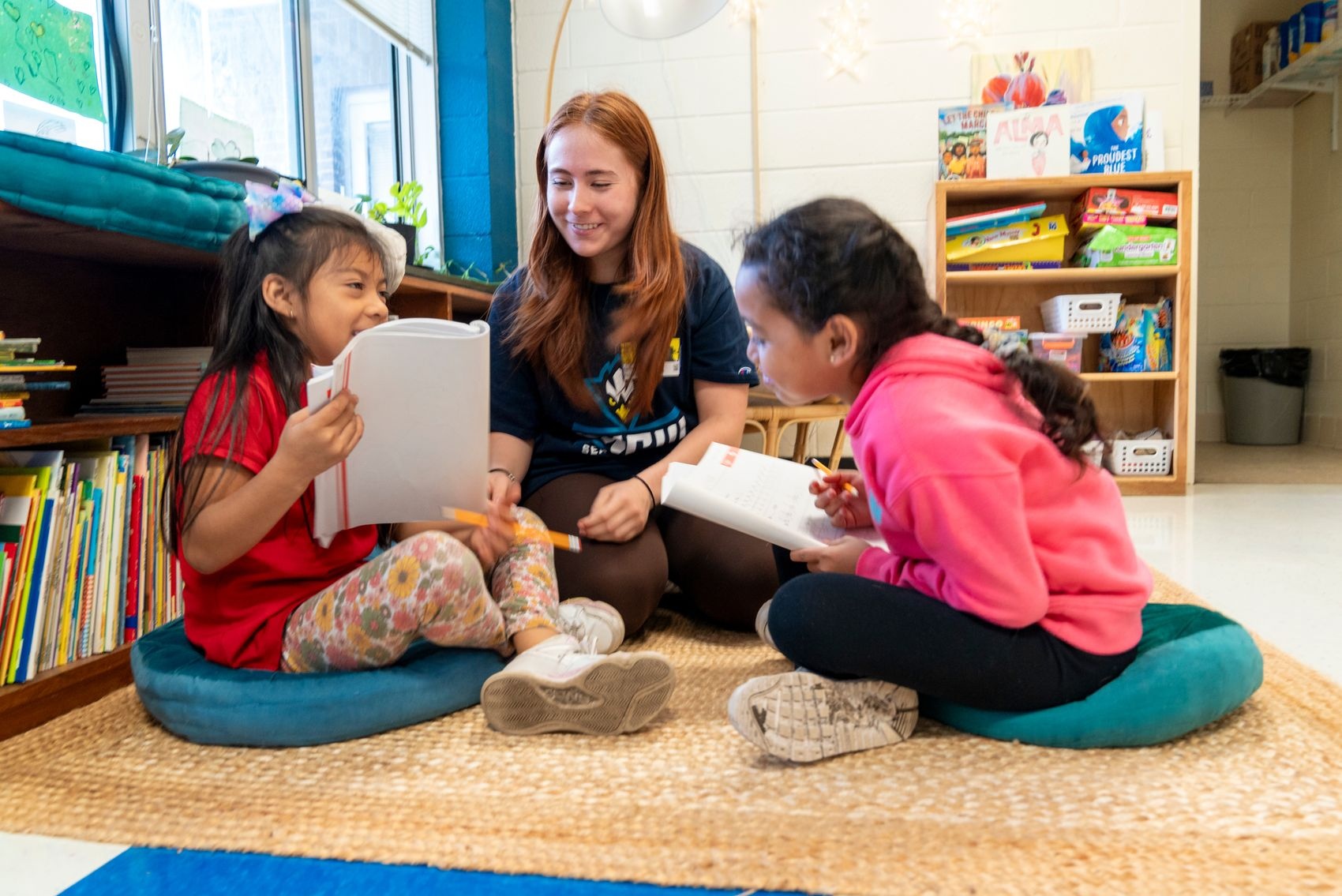 Janelle Zarate works with Mexican American students at Bradley Creek Elementary School in the ESL program. Zarate's passion for helping comes for her time as a child in the ESL program.