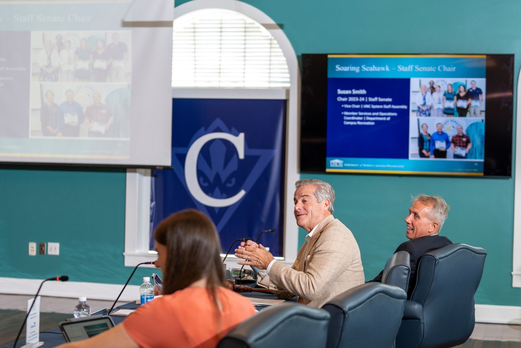 H. Carlton Fisher speaking at Board of Trustees meeting