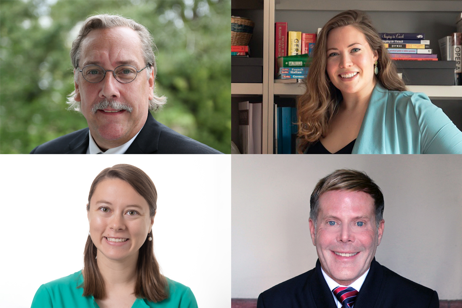 Top Row Left to Right: Robert T. Abbotts ’85, Distinguished Alumnus and Mary Claire "MC" Curran ’11, Distinguished Citizen; Bottom Row Left to Right: Laurel Shackleton Hillen Engel ’14, Distinguished Young Alumna and John Scholz ’84, Distinguished Diversity Honoree