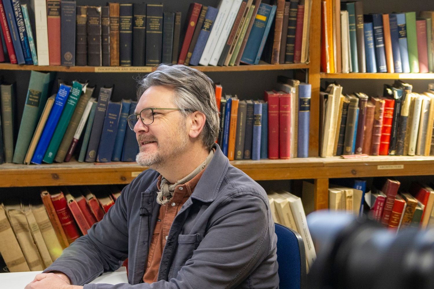 Nicholas Hudson participates in an interview about his research on Roman pottery in the Stoa of Attalos