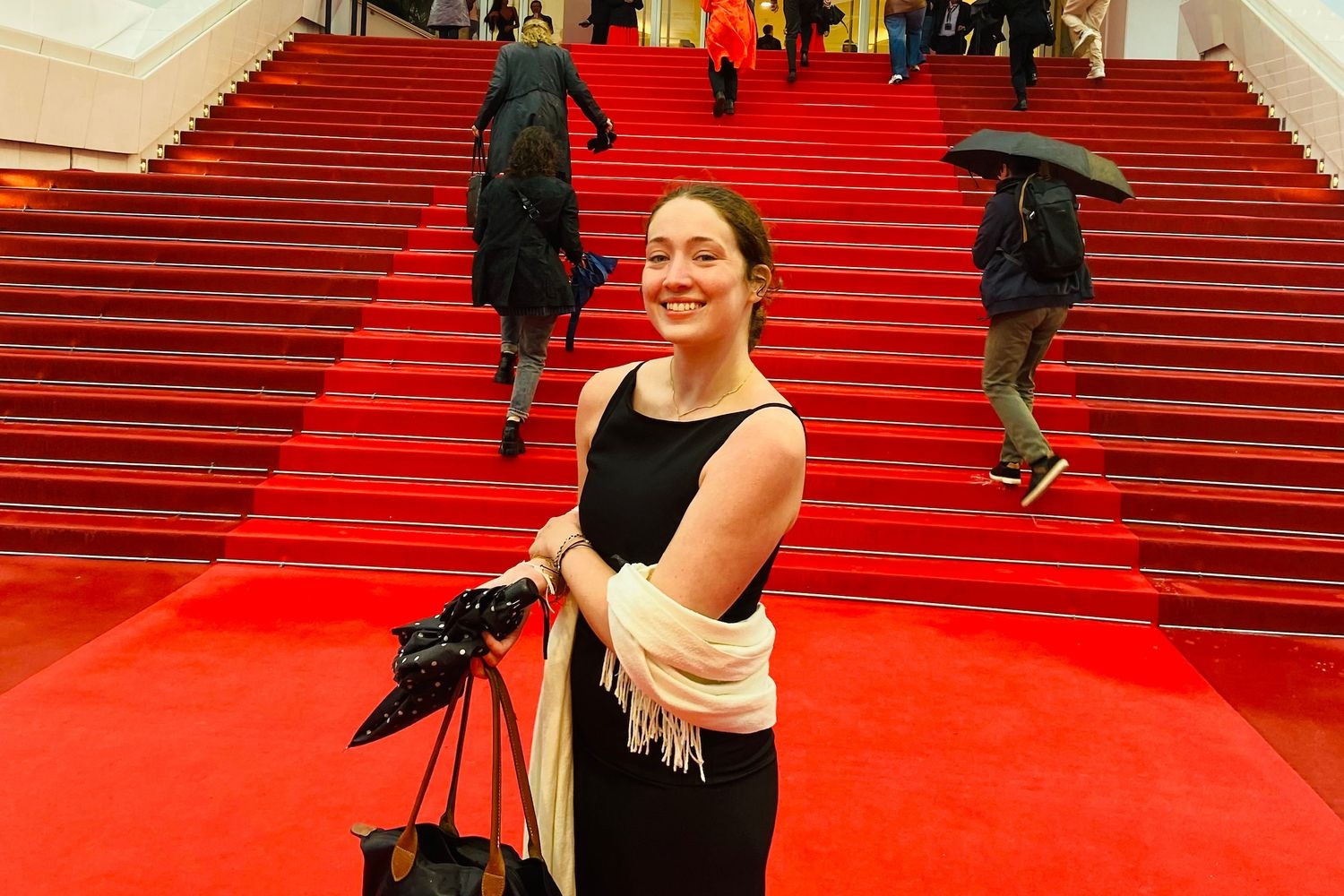 Ellery Ekblad '25 poses at the 2025 Cannes Film Festival