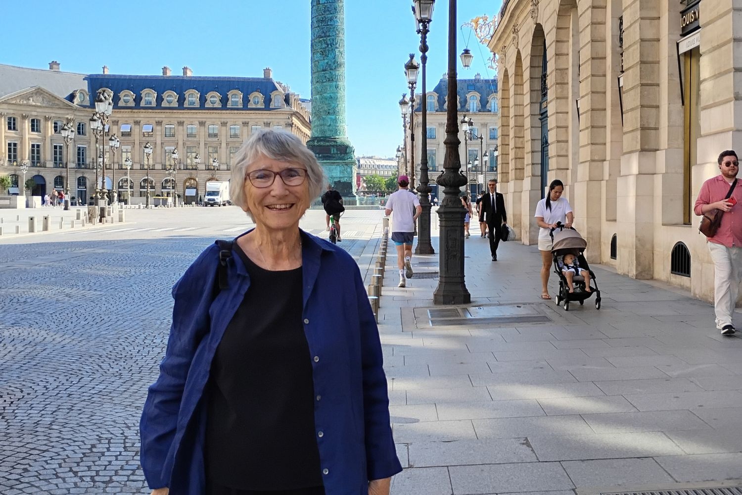 Carole Fink, professor emeritus of history at UNCW, stands on the streets of Paris