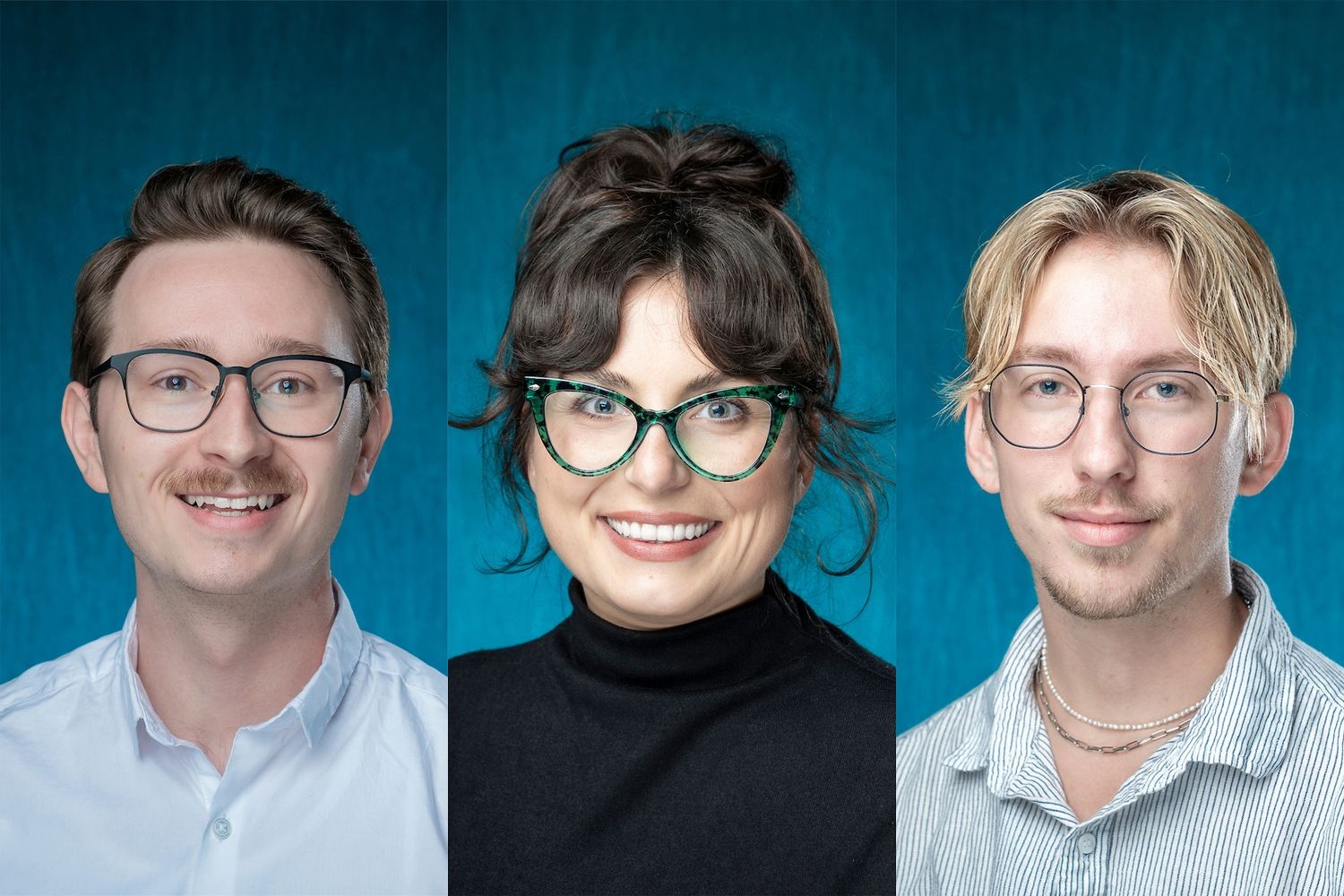 Pharmaceutical Chemistry Fellows, from left to right: Ernest Brubaker II, Courtney Clevenger and Cullen Wright 
