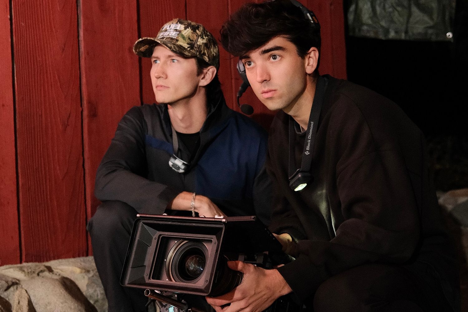 Dylan Bradshaw (left) and his best friend, Nate Norell with a camera