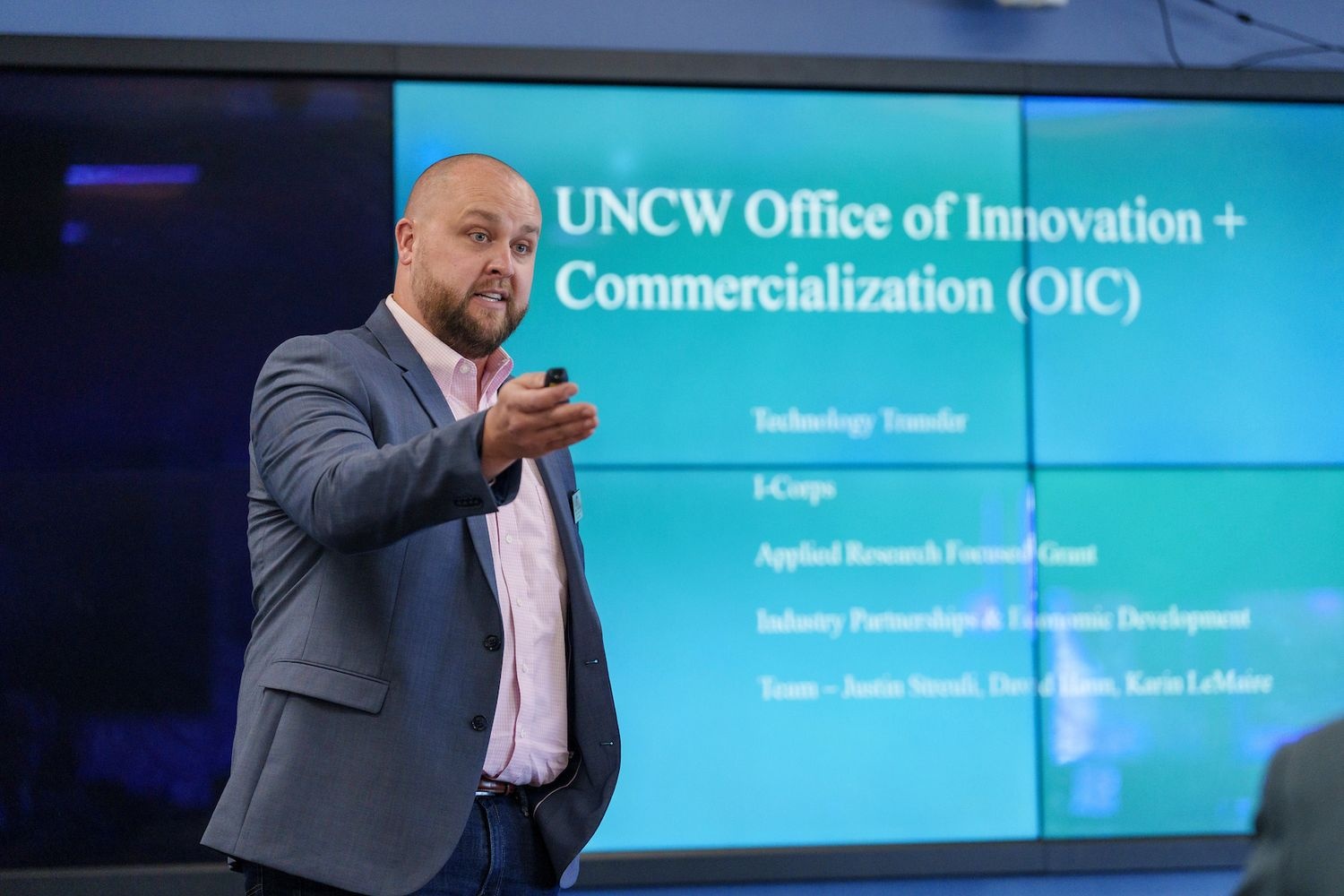 OIC Director Justin Streuli presenting to the UNCW Board of Trustees.