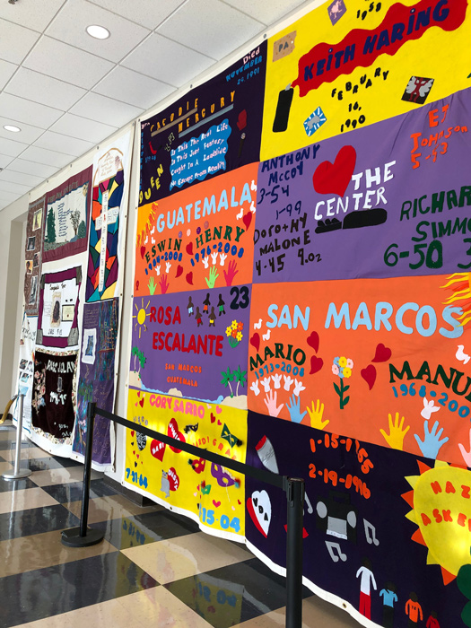 Two AIDS Memorial Quilts hosted by the UNCW Cultural Arts Building in 2022
