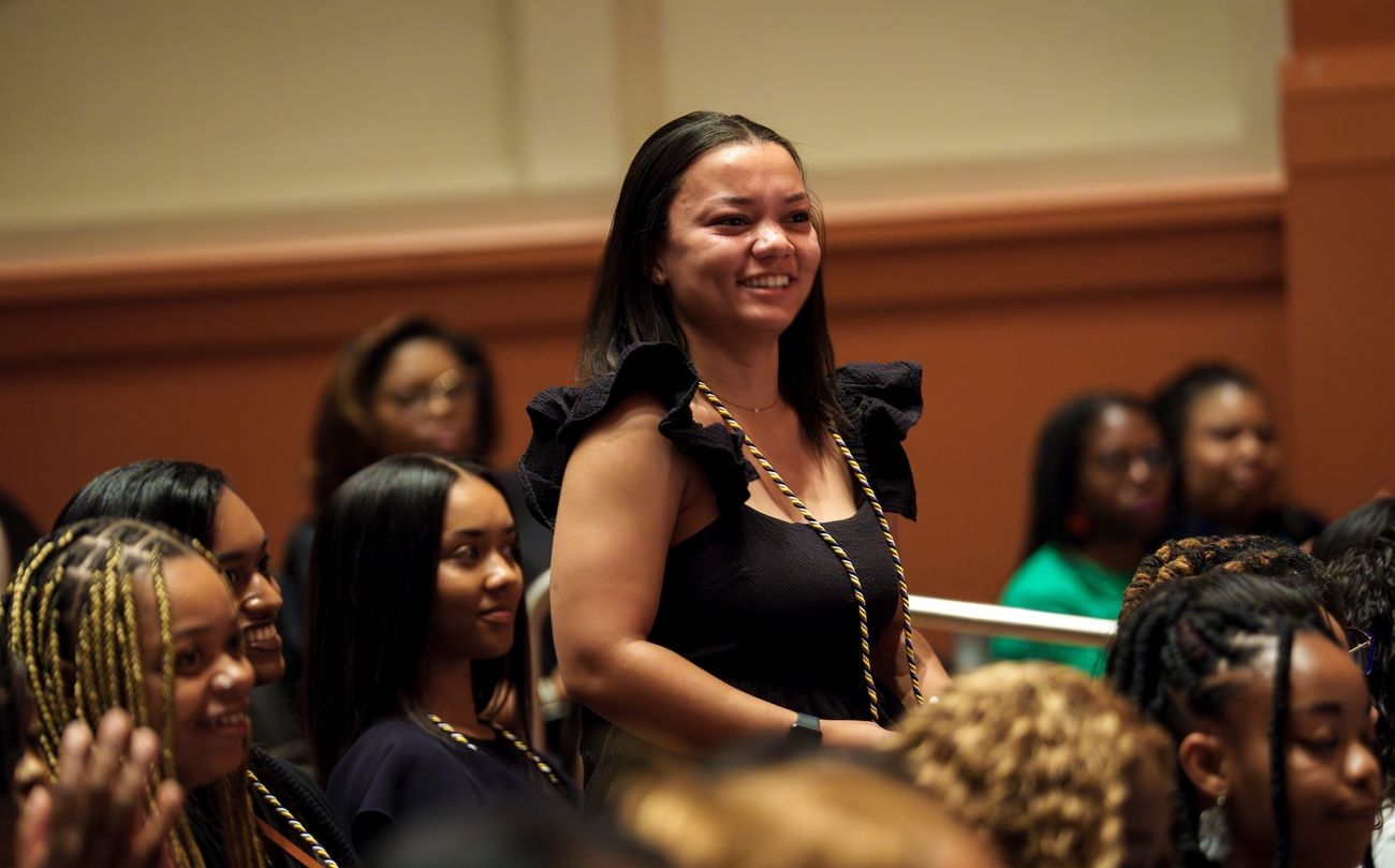Graduating students celebrating at Sankofa Ceremony