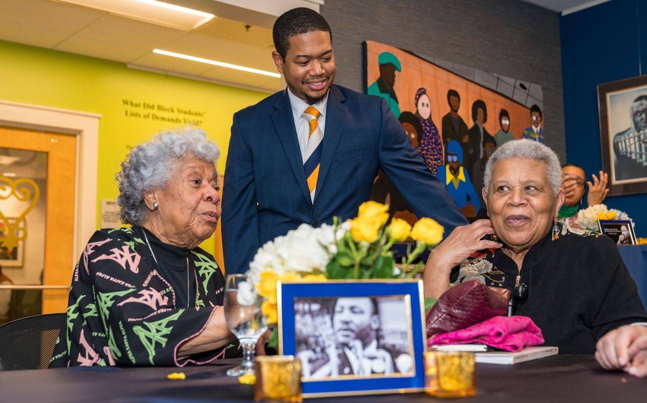 Minnijean Brown-Trickey, a member of the Little Rock Nine, attends a reception at Upperman Center