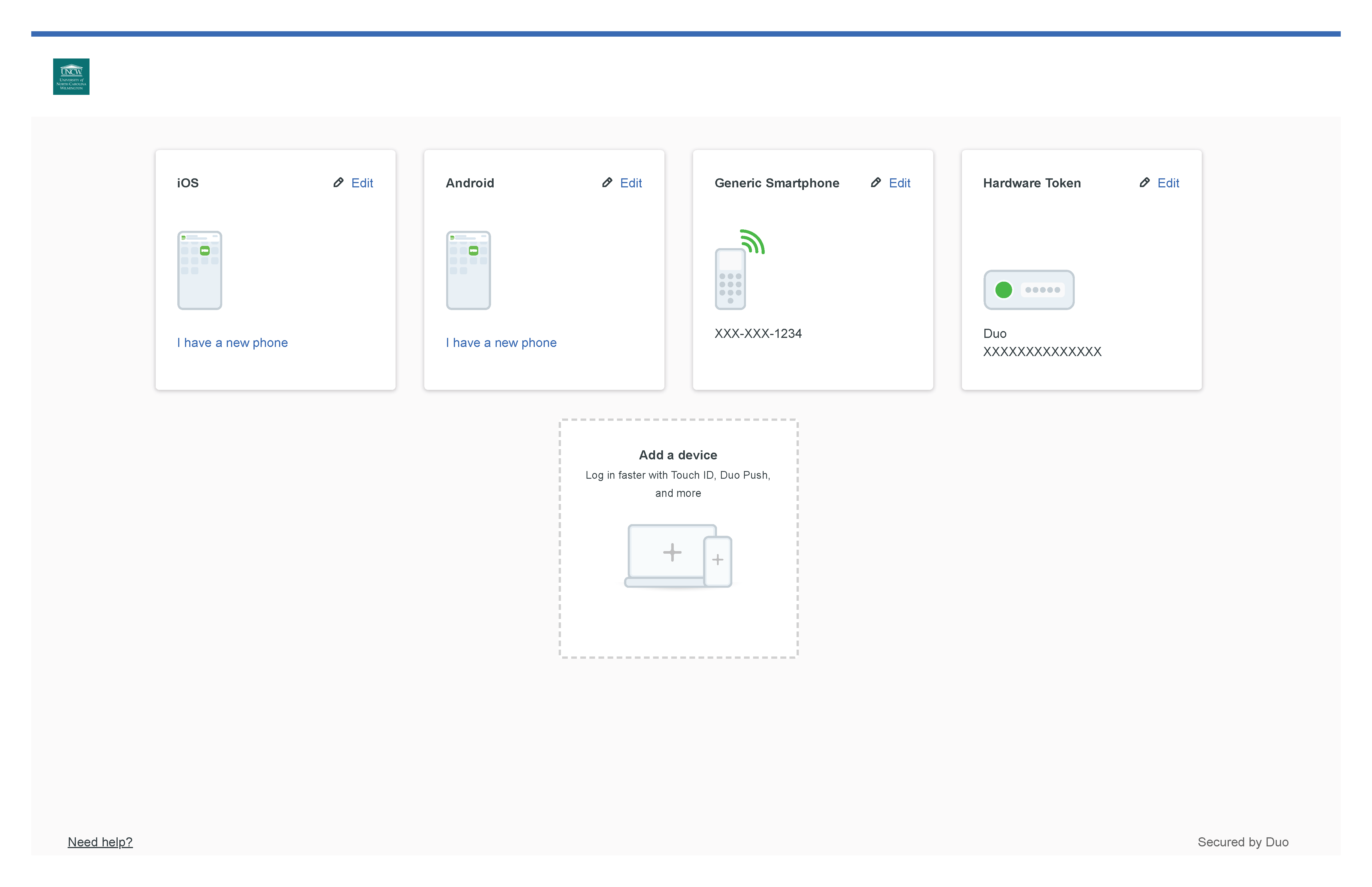 "New Device Management Portal" example for the new Duo Experience